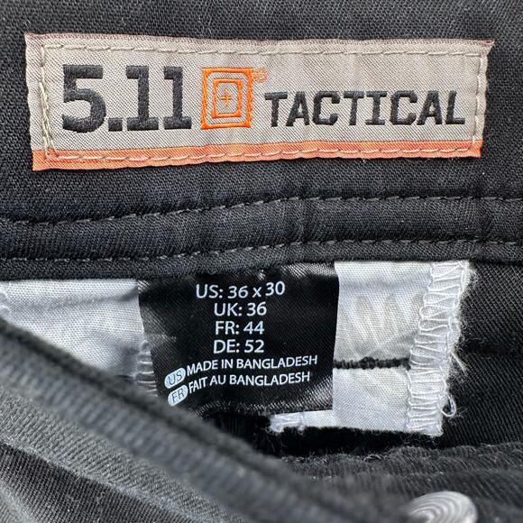 5.11 Tactical Black Stretch Pants Mens 36x30 Mid Rise Slim Fit Utility Workwear - Picture 4 of 7